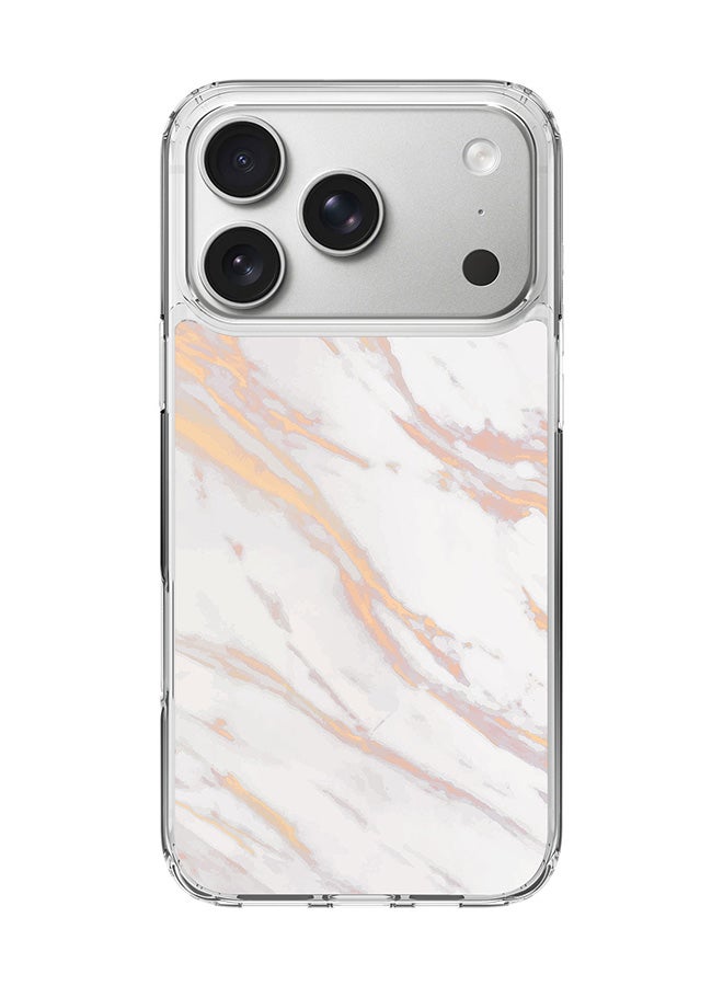 Classic Clear MagSafe Case for iPhone 17 Pro , Hybrid Soft Case Flexible Edges Anti Drop TPU PC Gel Thin Transparent Cover [ Designed for iPhone 17 Pro ] - Marble Print Gold Grey