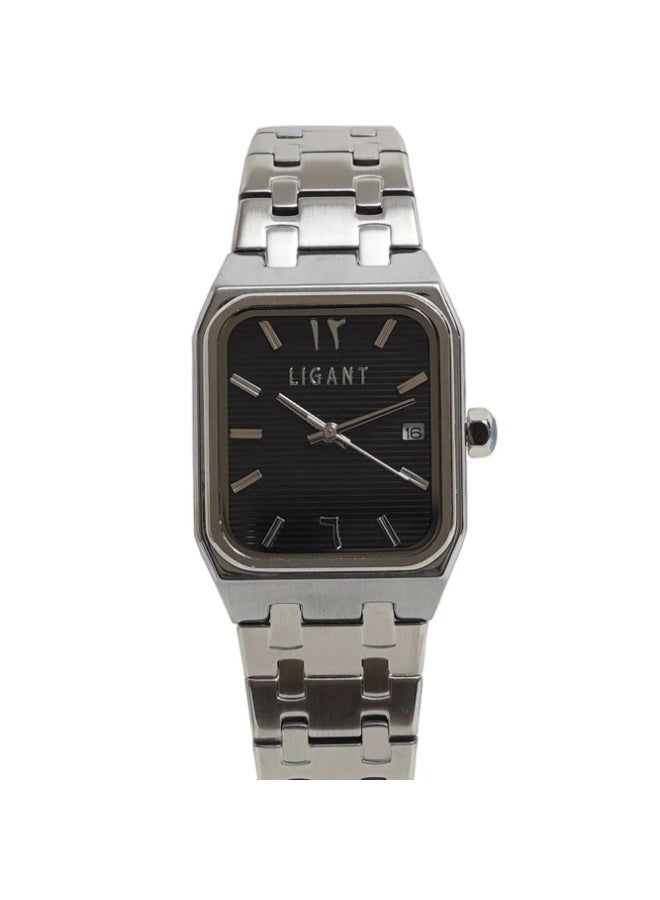 LIGANT Luxury Men's Stainless Steel Watch in Premium Silver - Elegant Modern Design - Rust Resistant Metallic Wristwatch for Business & Formal Events - Image 1