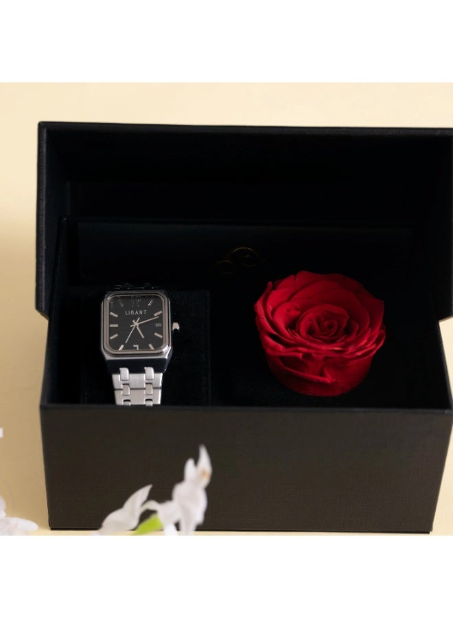 LIGANT Luxury Men's Stainless Steel Watch in Premium Silver - Elegant Modern Design - Rust Resistant Metallic Wristwatch for Business & Formal Events - Image 4