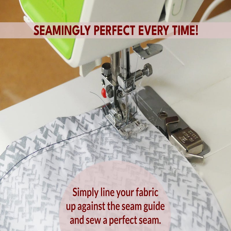 Madam Sew Madam Sew Seam Allowance Ruler and Magnetic Seam Guide for Sewing Machine | Perforated Seam Gauge for Perfect 1/8” to 2” Straight Line Hems | Includes 1/4” Pivot Point and 45 Degree Trim Line  - Image 5