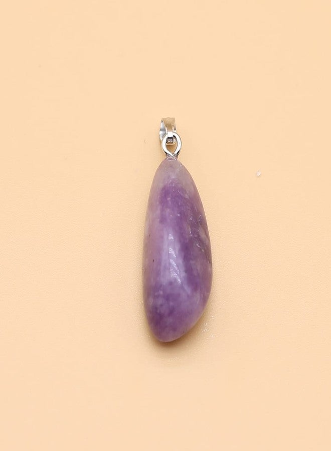 QSLLER 20pcs Natural Crystals Stone Pendant Amethyst Rose Quartz Smooth Polished Gemstone Charms for Jewelry Making DIY Necklace Earrings - Image 3