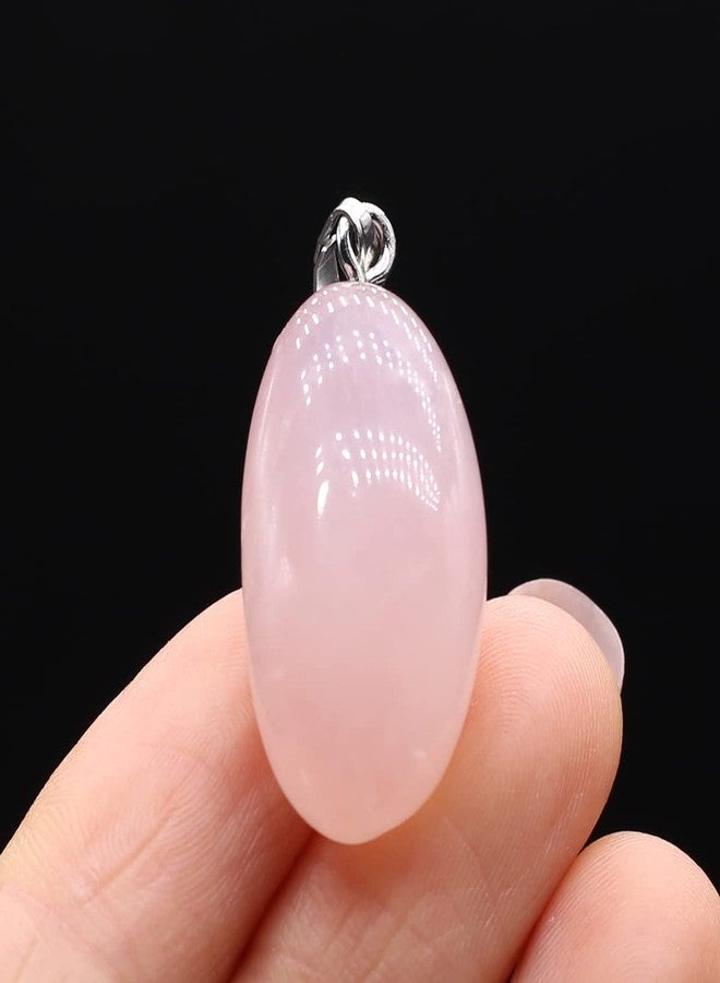 QSLLER 20pcs Natural Crystals Stone Pendant Amethyst Rose Quartz Smooth Polished Gemstone Charms for Jewelry Making DIY Necklace Earrings - Image 5