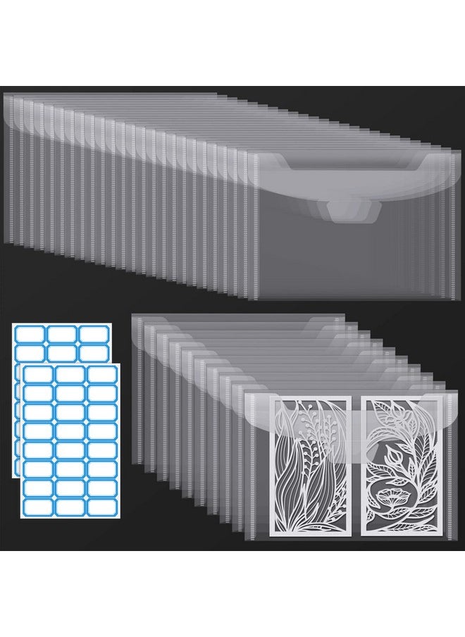 Pllieay - 35Pcs Clear Stamp And Die Storage Pockets, Stamp Storage Bags, Plastic Envelopes, Scrapbooking Storage Die Cuts For Stencil Storage Card Making Cutting Dies(7.5 X 5.5 Inch) - Image 1