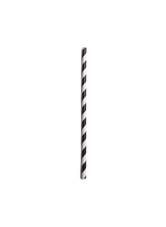 Restaurantware 7.8 Inch Paper Straws For Drinking, 100 Sturdy Eco-Friendly Paper Straws - Premium Spiral Design, Black Paper Durable Paper Straws, Vibrant Colors, For Cold Drinks - Image 1