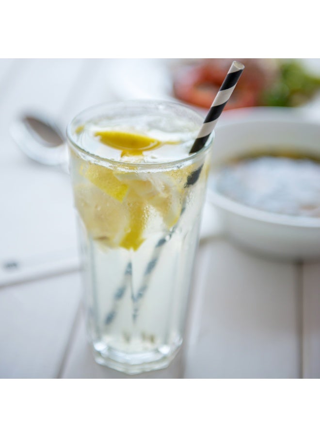 Restaurantware 7.8 Inch Paper Straws For Drinking, 100 Sturdy Eco-Friendly Paper Straws - Premium Spiral Design, Black Paper Durable Paper Straws, Vibrant Colors, For Cold Drinks - Image 3