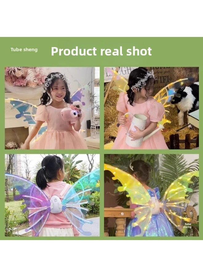 Glowing Butterfly Wings Fairy Girl Electric Back Decoration Children's Toy Princess Children's Year Gift-Color:Battery Model [upgraded National Trend Version + Remote Control Watch] Electric Butterfly Wings  - Image 4