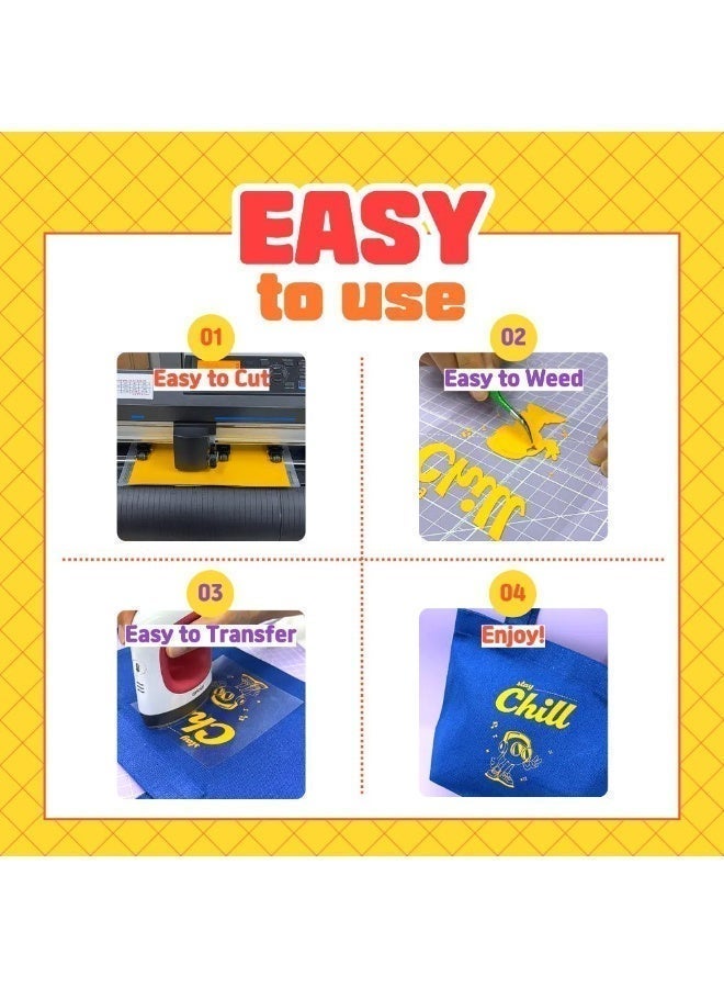يونيترايد لفة فينيل حراري 3D بَف بنفسجي فاتح (ليلكي) من UNITRADE® - ‎51 سم × 25 م / متوافقة مع Cricut وSilhouette وآلات القص الاحترافية / معتمدة وفق CPSIA / مصنوعة في كوريا - Image 3