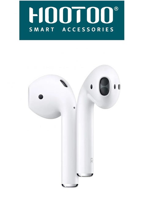 HOOTOO EarBuds EP-79 with Charging Case, Clear and Pure Sound and Built-in Microphone for Calls. Works with Bluetooth. White