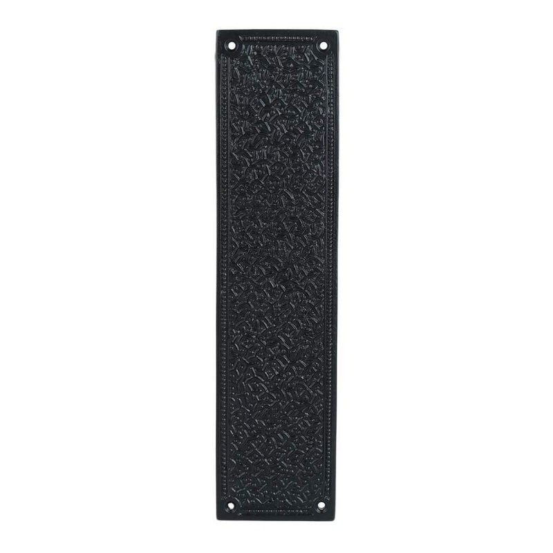 Push Plate with Black Powder Coat Finish Heavy Duty Easy Installation Hardware  Single Unit  10 18 Inch in Length x 3 Inch in Width
