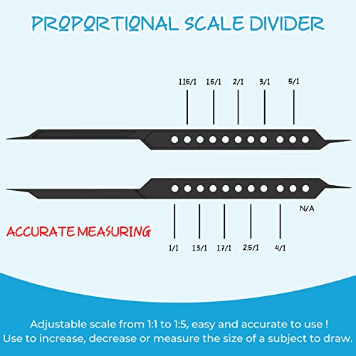 Nano Shield 10 Inches Proportional Divider Artist Drawing Tool, Drawing Tool for Artists, Premium Adjustable Caliper & Subject Dividers for Art Drawing, Black - Image 4