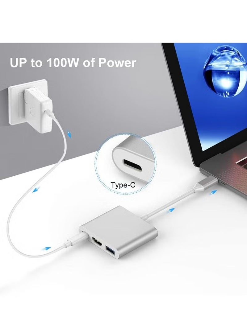 ELTRAZONE 3-in-1 USB C to HDMI Multiport Adapter – Type-C Hub with Thunderbolt 3 to 4K HDMI Output, USB 3.0 Port & PD Quick Charging | Digital AV Adapter for MacBook Pro, MacBook Air, Projectors & Monitors - Image 4