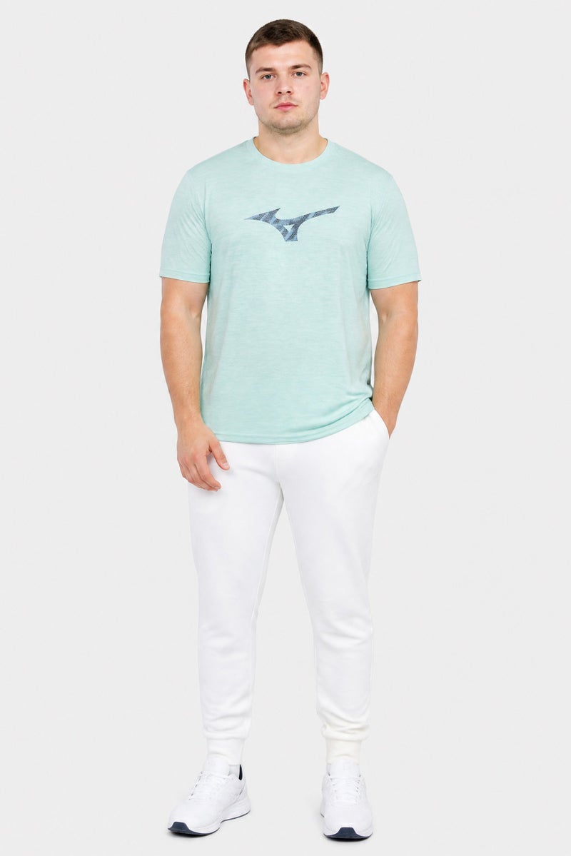 Mizuno Men Sportswear Fit Short Sleeve Training T-Shirt, Heather Green - Image 2