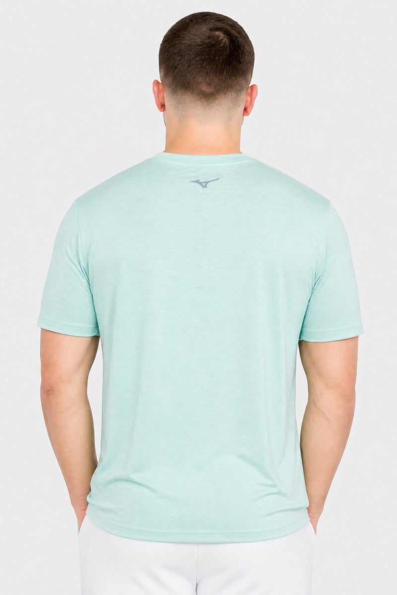 Mizuno Men Sportswear Fit Short Sleeve Training T-Shirt, Heather Green - Image 4