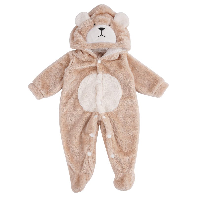 BABESIDE Reborn Baby Doll Clothes Set for 17-22 Inch Dolls Accessories, Cute Bear Baby Doll Clothes with Hat for Realistic Baby Dolls Girls & Boys, Khaki - Image 1