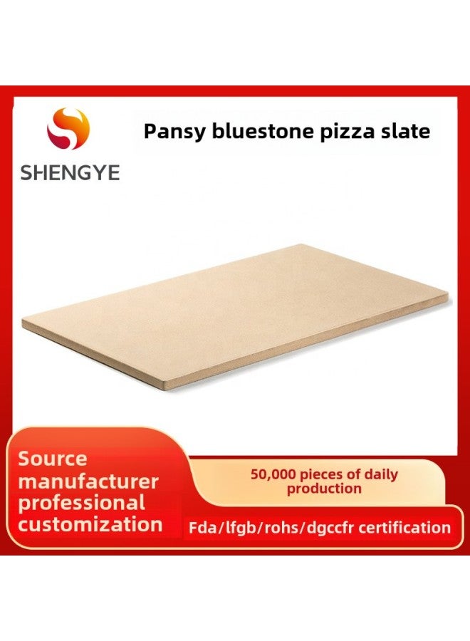 Cordierite Pizza Plate Baking Slate Pizza European Bag Baking Tray Household Cordierite Oven Slate Baking Slate-Specifications:300*400*15mm-Color:Light Yellow  - Image 1