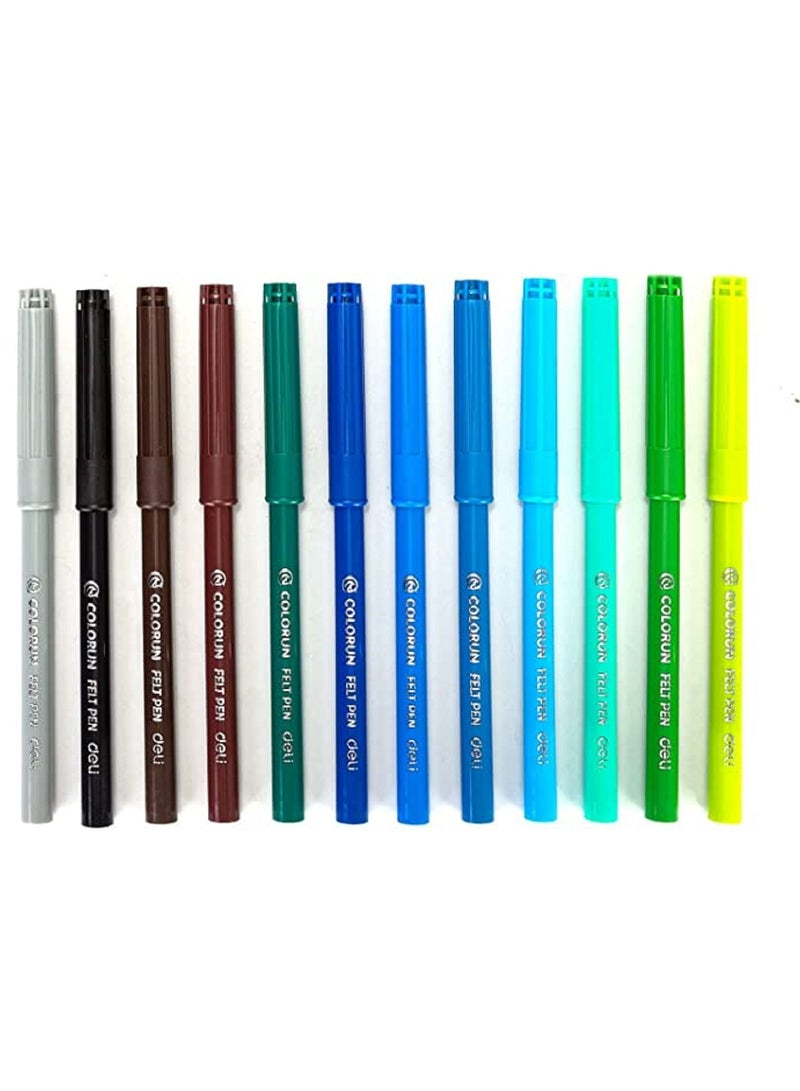 Deli أقلام تلوين ورسم 24 قطعة C10023 طرف مدبب 1.0 مم قابلة للغسل - Image 2