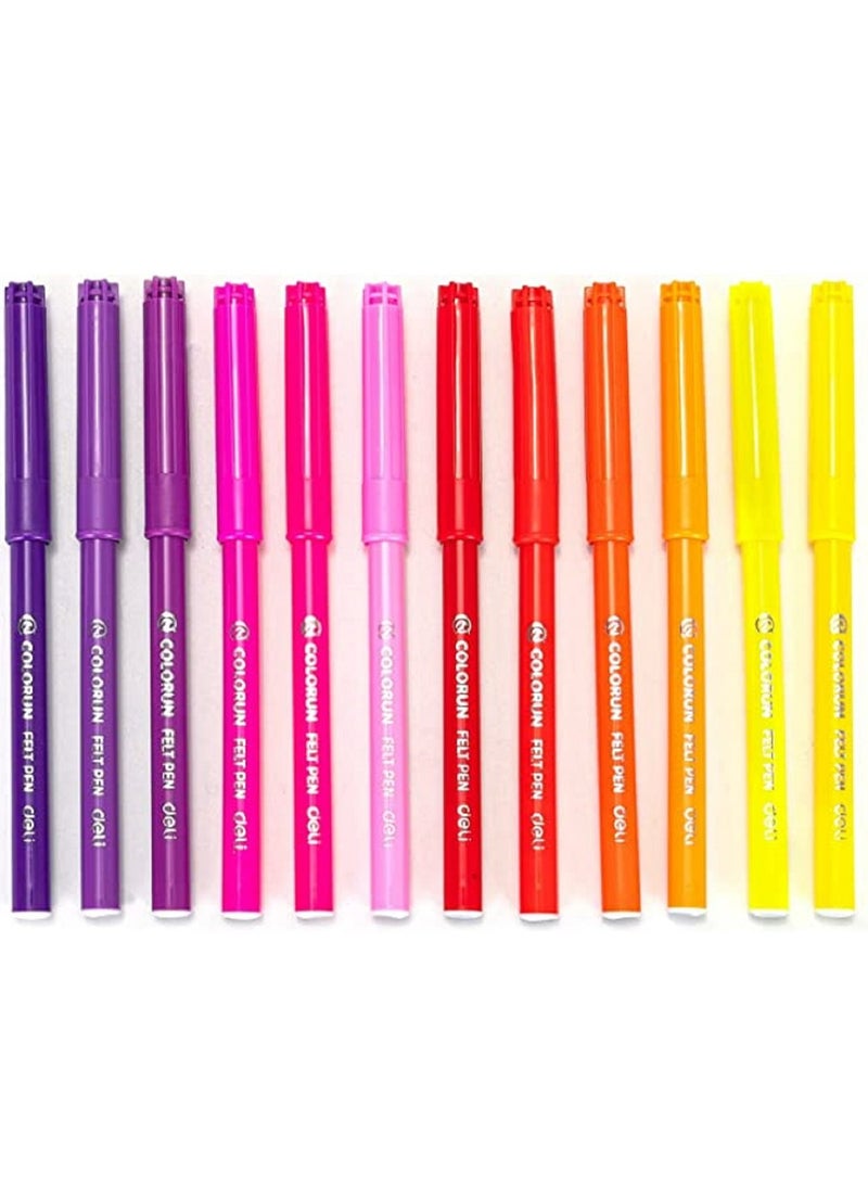 Deli أقلام تلوين ورسم 24 قطعة C10023 طرف مدبب 1.0 مم قابلة للغسل - Image 4