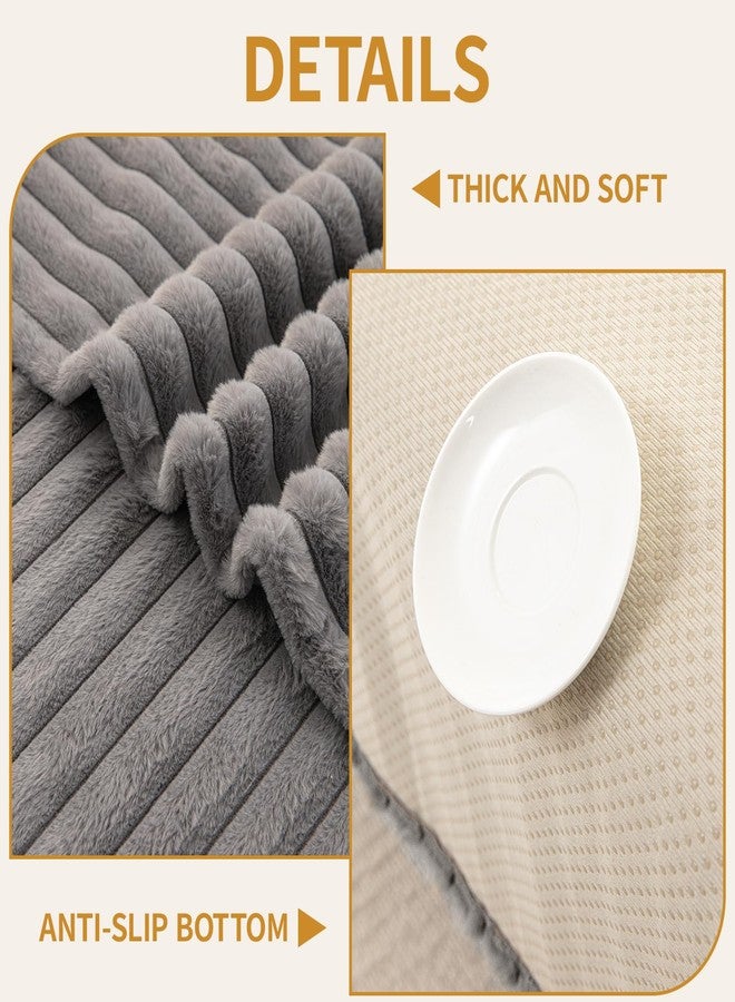 DEEPDREAM Deep Dream Waterproof Couch Cover for Dogs, Fuzzy Sofa Covers for Pet, Non-Slip Couch Covers for 3 Cushion Couch Sofa Pet Friendly (Grey, 35" x 74") - Image 2