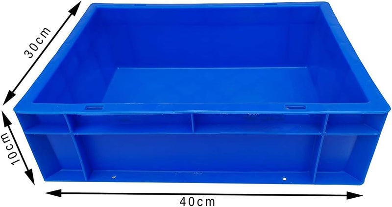 HASTAP Plastic Storage Multi-Purpose Use Crates -400x300x120mm (Blue) - Image 2