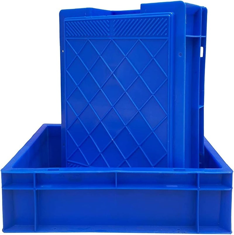 HASTAP Plastic Storage Multi-Purpose Use Crates -400x300x120mm (Blue) - Image 3