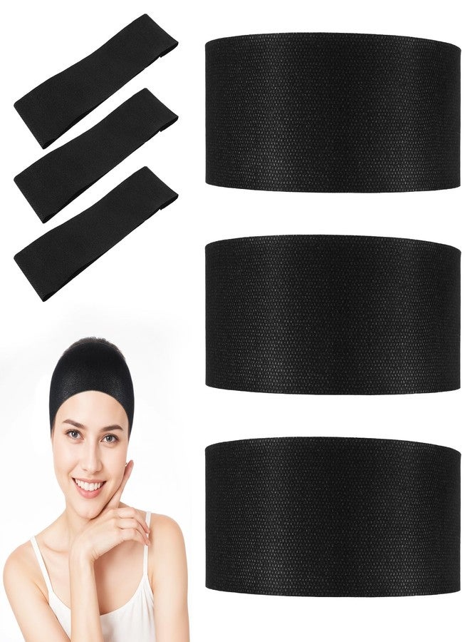JOUTYFOR 100 Pieces Disposable Spa Facial Headbands Stretch Non Woven Facial Headbands Soft Skin Care Hair Band with Convent Closure for Women Girls Salons Esthetician Supplies, Black Large - Image 1