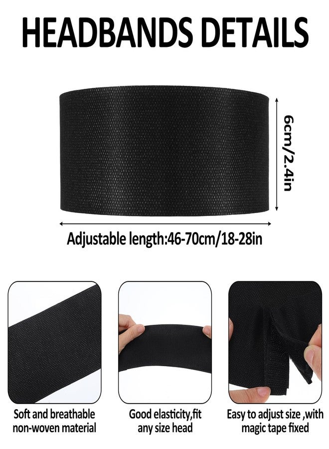 JOUTYFOR 100 Pieces Disposable Spa Facial Headbands Stretch Non Woven Facial Headbands Soft Skin Care Hair Band with Convent Closure for Women Girls Salons Esthetician Supplies, Black Large - Image 2