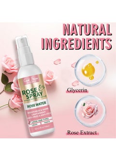 Goiple Rose Water Spray Scalp Moisturize Rose Water for Hair Refreshing- Rose Mist for Braid, Locs, Twist, Dreadlock, Rose Spray Medium Bristles for Thick Coarse Detangling Smoothing Wave Styles Set 3.4 floz  - Image 3