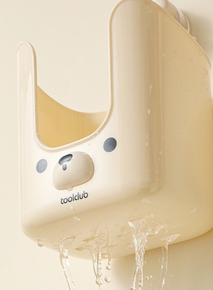 Multifunction Wall Mounted No-drill Powerful Vacuum Suction Cups Tissue Storage Box Cute Bear Shape For Bathroom Kitchen Toilet Towel Paper Holder - Image 4