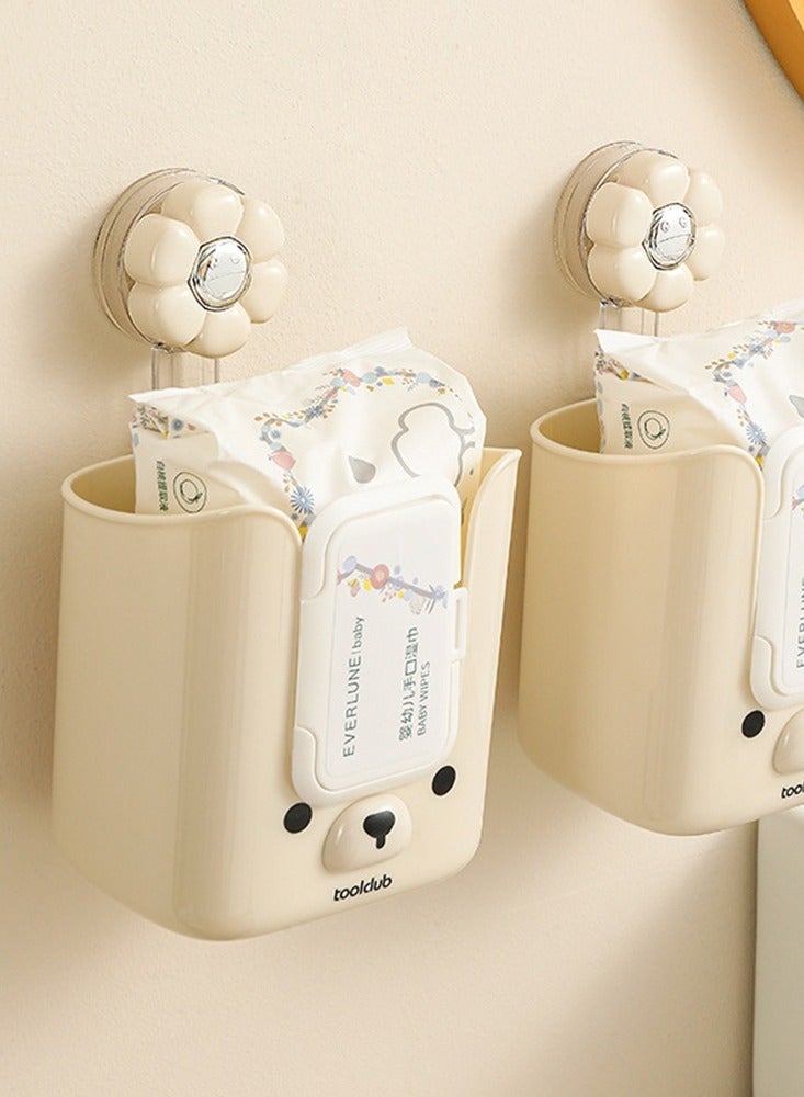 Multifunction Wall Mounted No-drill Powerful Vacuum Suction Cups Tissue Storage Box Cute Bear Shape For Bathroom Kitchen Toilet Towel Paper Holder - Image 1
