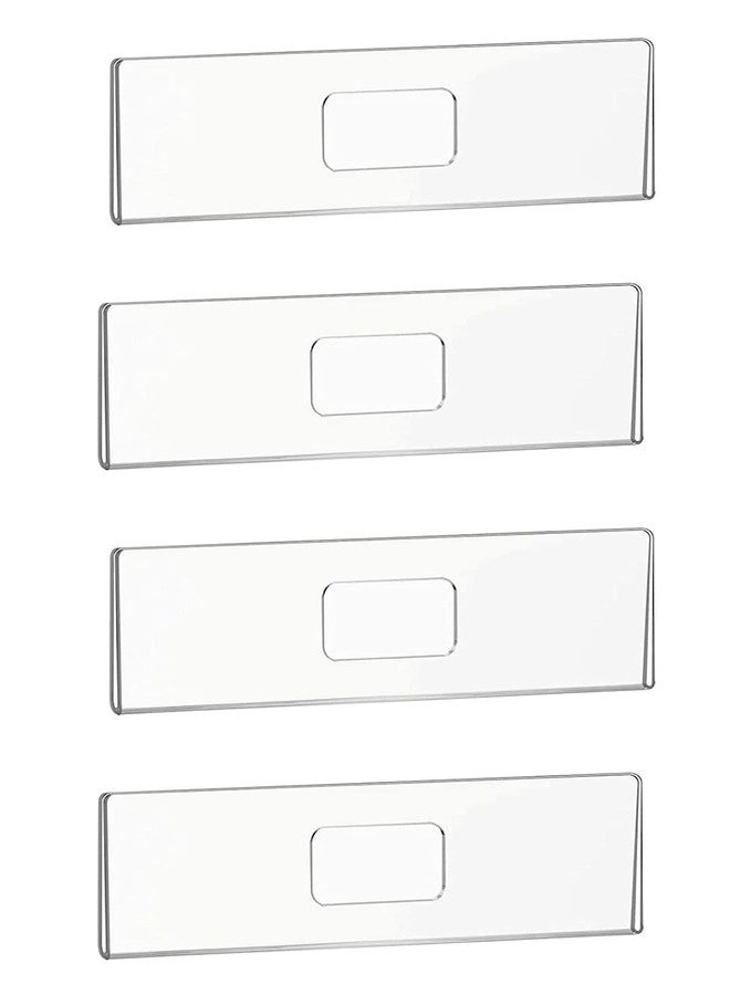 Anistuff Acrylic Wall Name Plate Holder Horizontal with Double Sided Tape Name Plates Set Small License Plates Frame for Office Home Classroom Teacher (4 Pcs) - Image 1