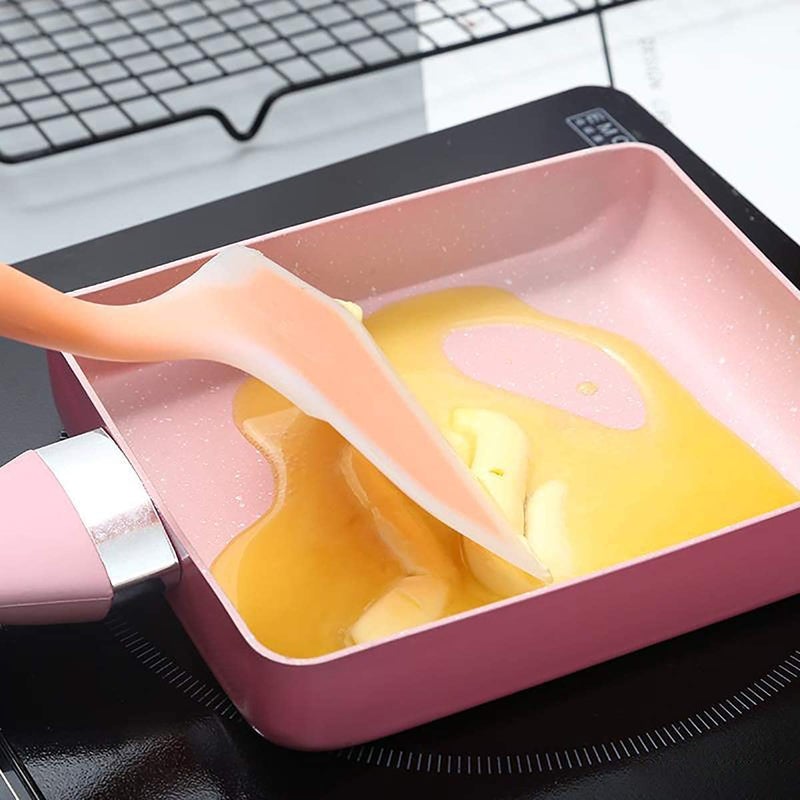 HARI Popular Japanese Omelette Pan Nonstick Tamagoyaki Egg Pan 7" x 6" Inch Aluminum Alloy Stone Coating Non-Stick Frying Pan Perfect for Kitchen (Pink) - Image 4