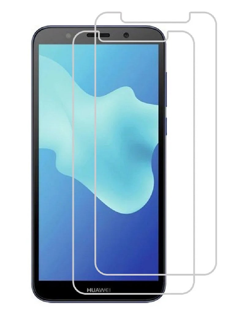 Super 2 Pieces Tempered Glass Screen Protector Designed For Huawei Y5 Prime (2018) Full Screen Coverage And Bubble Free - Image 1