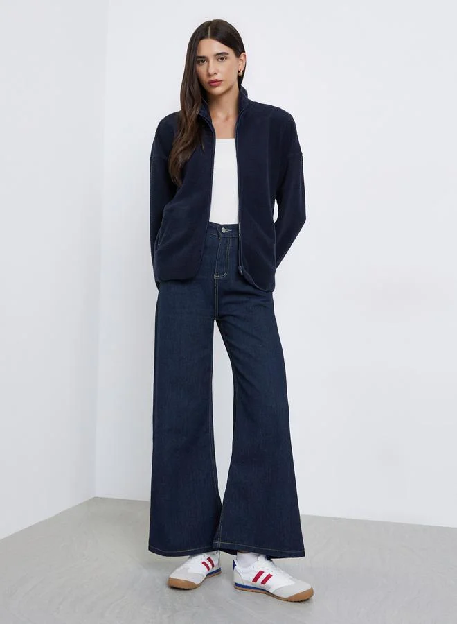 ستايلي جاكيت عملي فليس بسحاب كامل