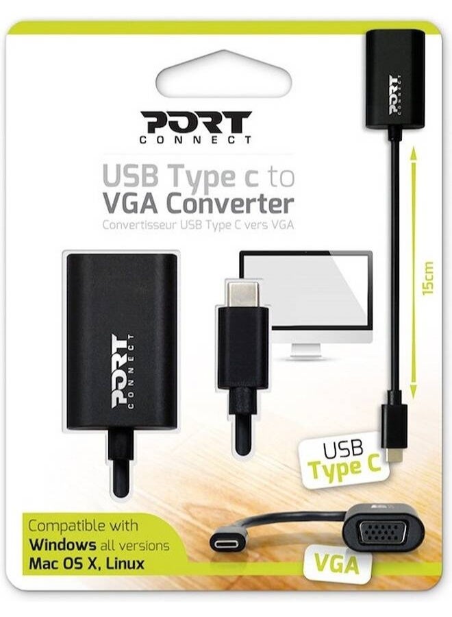 Port Designs USB Type-C to VGA Adapter Converter - 1080p @ 60Hz Resolution - 900125 - Image 5