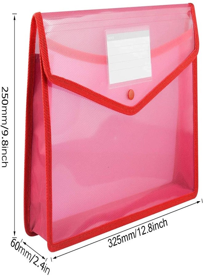 True-Ally مجلدات أظرف من True-Ally مكونة من 5 قطع، حقيبة تخزين ملفات مستندات A4 شفافة من البولي بلاستيك مع زر كبس، حامل ملفات شهادات، مجلد مستندات للشهادات (A4، قانوني - مجموعة من 5) - Image 2