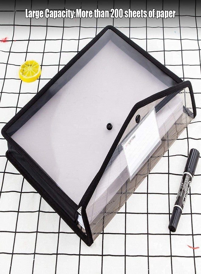 True-Ally مجلدات أظرف من True-Ally مكونة من 5 قطع، حقيبة تخزين ملفات مستندات A4 شفافة من البولي بلاستيك مع زر كبس، حامل ملفات شهادات، مجلد مستندات للشهادات (A4، قانوني - مجموعة من 5) - Image 3