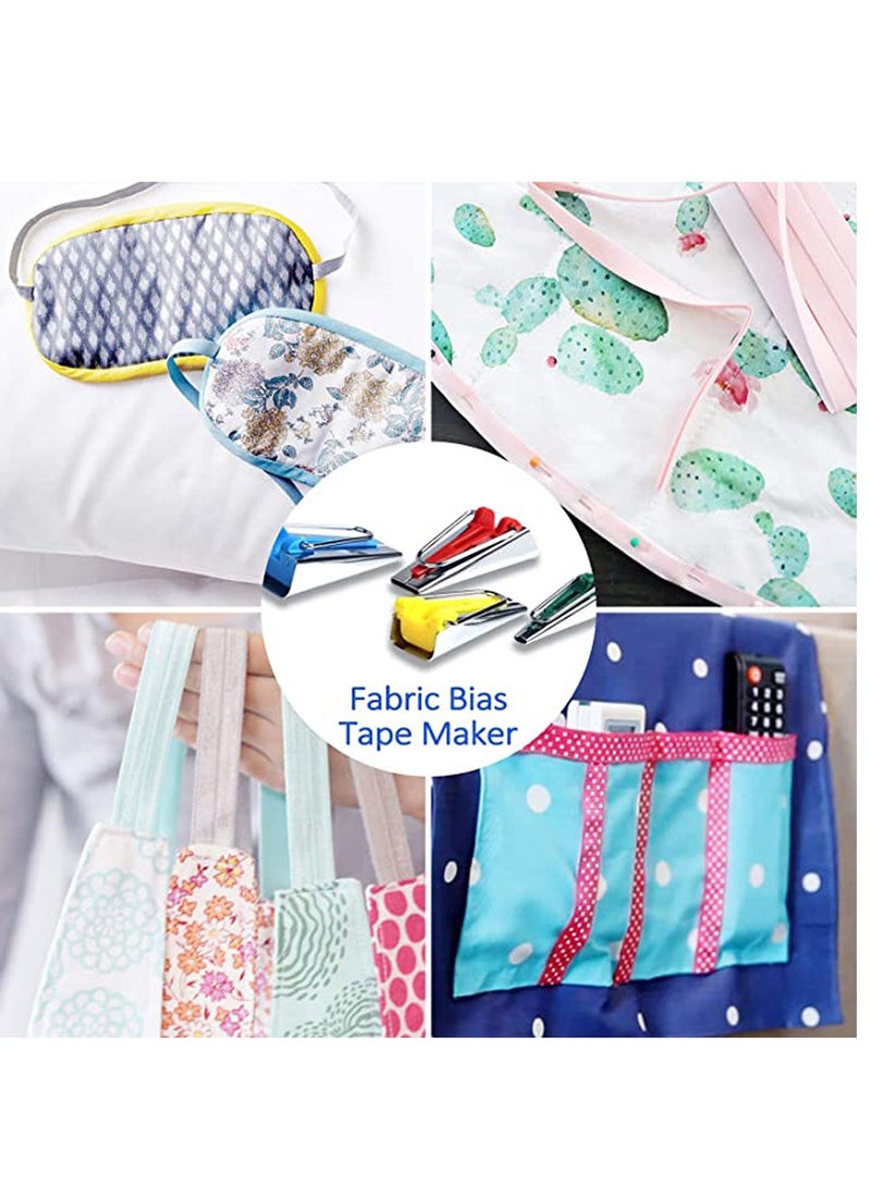 SYOSI Bias Tape Maker, Bias Binding Maker Set with 4 Sizes (6mm/12mm/18mm/25mm) for Sewing and Quilting Bias Tape, Fabric Bias Tape Maker Tool Sewing Machine Accessories - Image 5