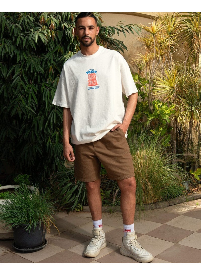 In Your Shoe Khaki Gabardine Shorts  - Image 2