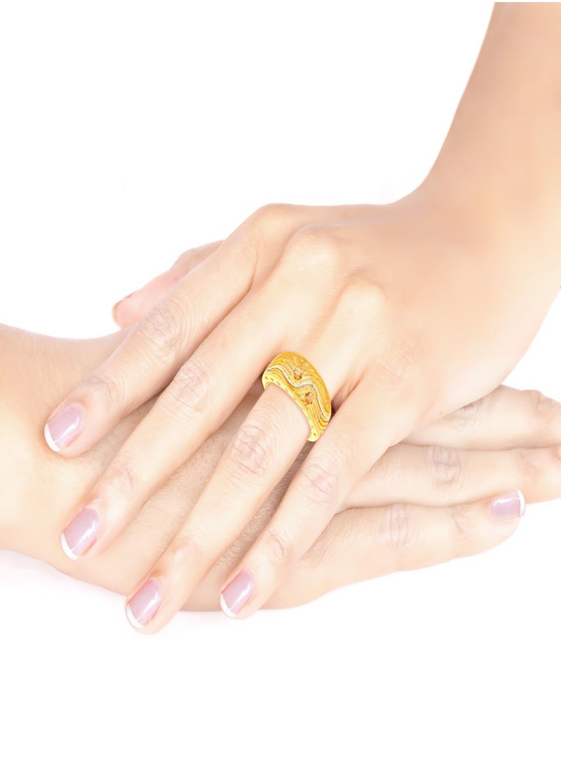 Malabar Gold and Diamonds - 22 Carat 916 Purity Three Tone Gold Ring RG1186971T16 For Women - Image 1