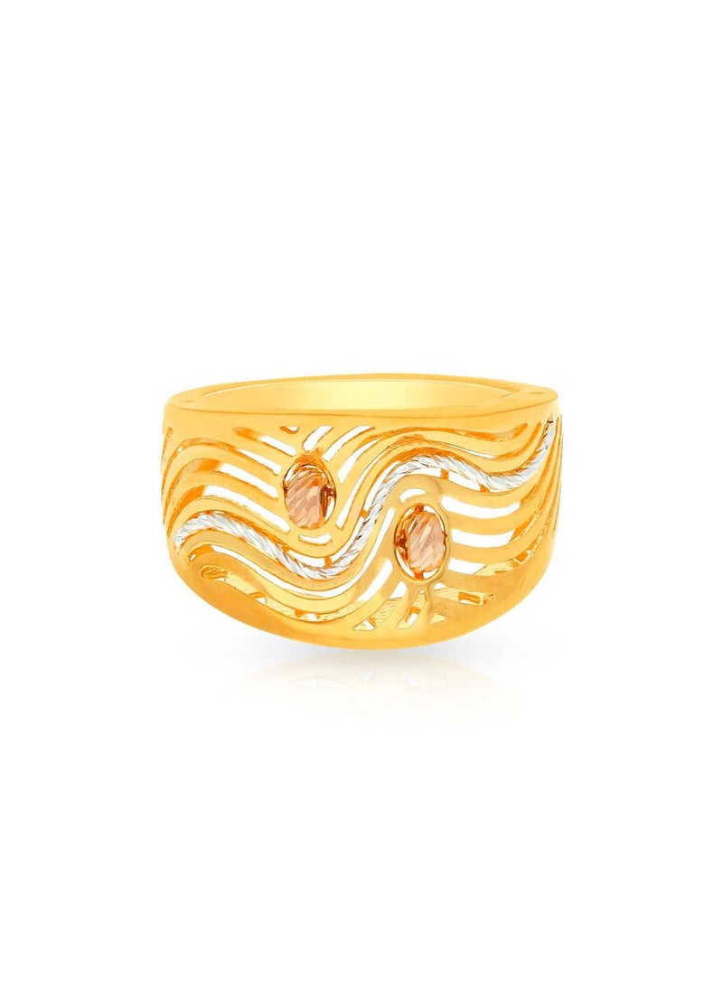 Malabar Gold and Diamonds - 22 Carat 916 Purity Three Tone Gold Ring RG1186971T16 For Women - Image 1