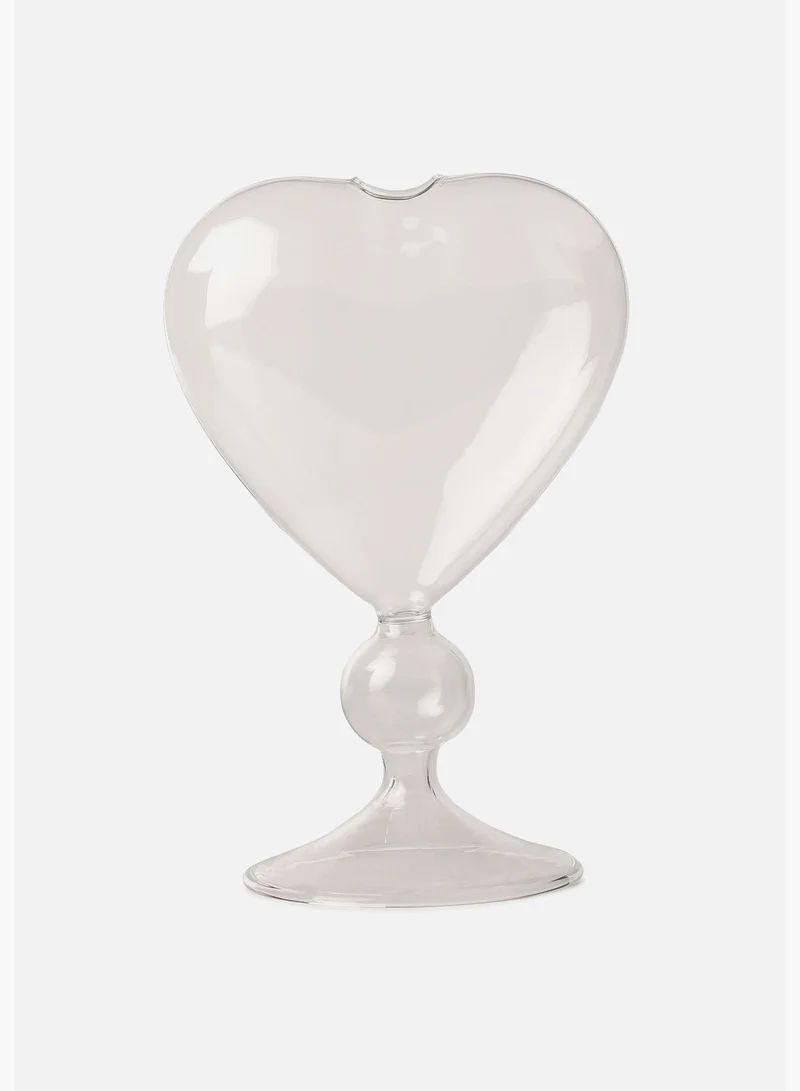 Bonhomie Heart Shaped Modern Glass Flower Vase For Home Decor