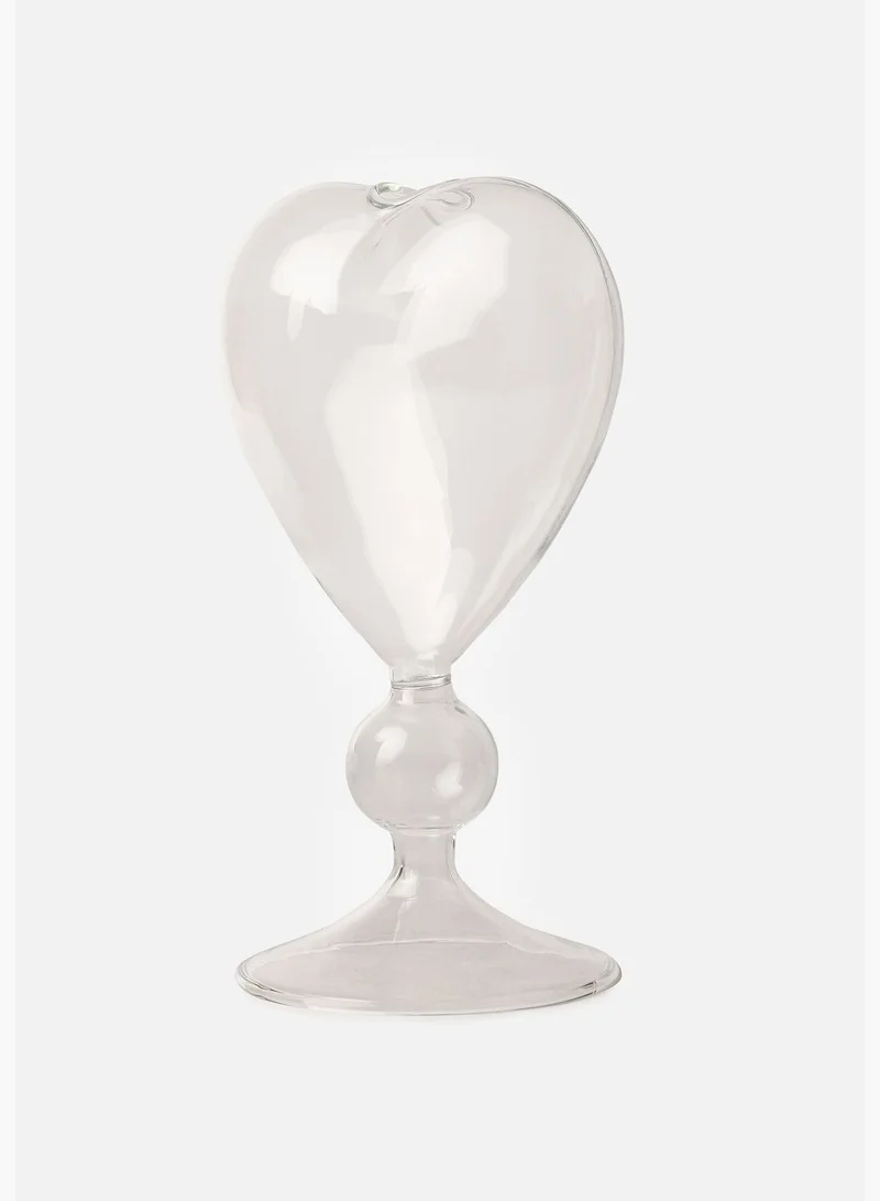 Bonhomie Heart Shaped Modern Glass Flower Vase For Home Decor