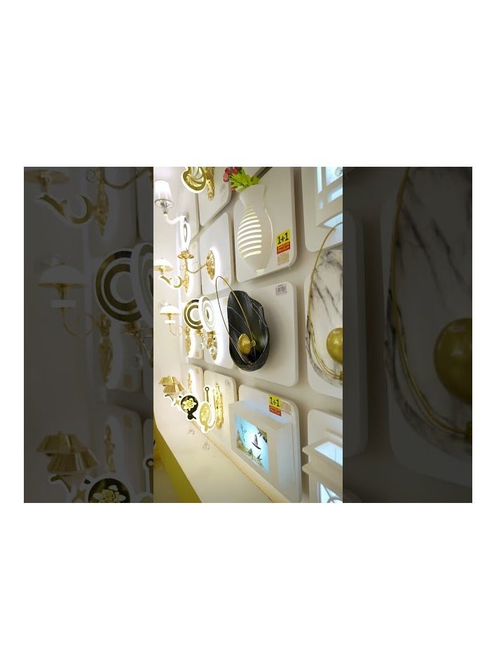 يوكاندل انارة جدارية بقاعدة رخام أسود مودرن، مصباح جدار كروي مع لمسة ذهبية للمجالس وغرف المعيشة - Image 2