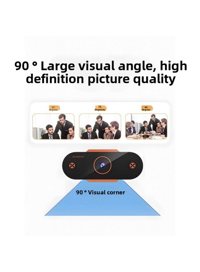Computer Camera Desktop Home Notebook External Live HD With Microphone Microphone Integrated External-Colour:Orange ★ Full Hd 1080p [auto Focus + Built-in Microphone]  - Image 4