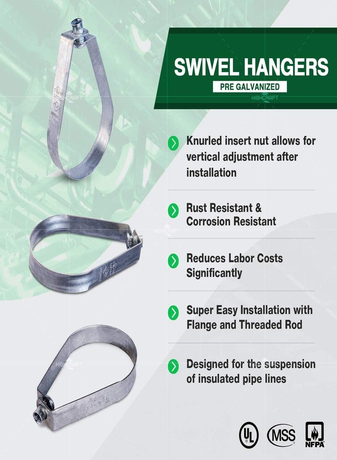 Highcraft ITSO-HQ34-10 Swivel Loop Pipe Hanger, Pre-Galvanized Steel, 3/4 in., 10 PK - Image 3