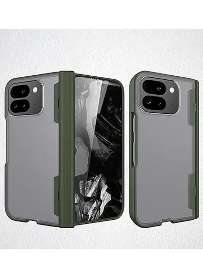 Clear Case for Google Pixel 9 Pro Fold (2024),Frosted Phone Case with Tempered Front Protective,Compatible with Wireless Charging,Anti-fall Shockproof Protective Cover - Image 1
