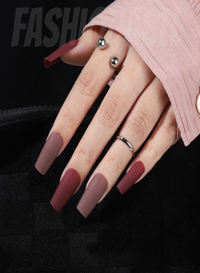 FANDAMEI Press on Nails Medium Square, 12 Packs 288PCS Acrylic Matte Square Fake Nails Full Cover Medium Length, Glue on Nails with 10g Nail Tips Glue, 12 Solid Color False Nails for Nail Art DIY - Image 5