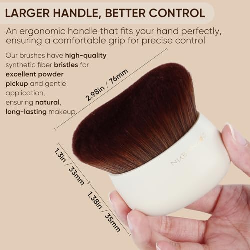 NUBANGOO Extra Large Body Makeup Brush,Tanning Brush, Self Tanner, Foundation Bronzer Brush Cream Powder liquid Foundation, Body Lotion, Self-tan Mousse, Face Neck Leg Full Body Blending Brush(White) - Image 2