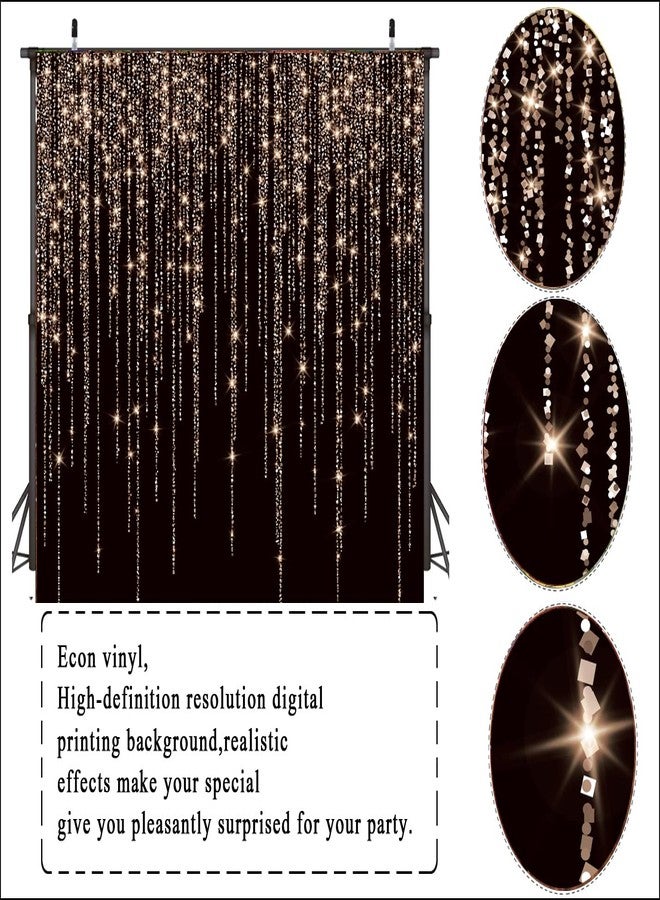 LTLYH 7x5ft Black and Gold Backdrop Golden Spots Backdrop Vinyl Photography Backdrop Vintage Astract Background for Family Birthday Party Newborn Studio Props 217 - Image 3
