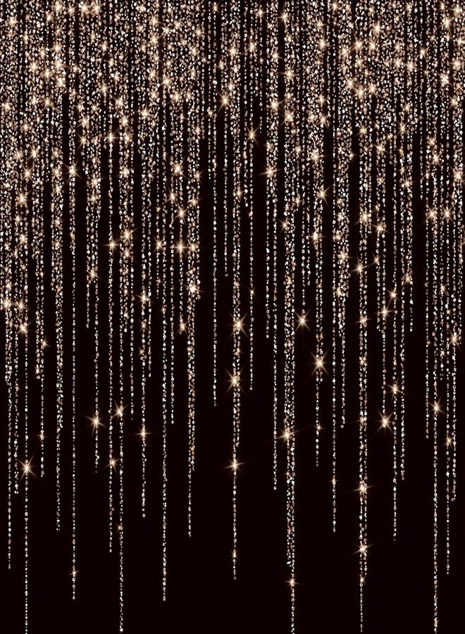 LTLYH 7x5ft Black and Gold Backdrop Golden Spots Backdrop Vinyl Photography Backdrop Vintage Astract Background for Family Birthday Party Newborn Studio Props 217 - Image 1